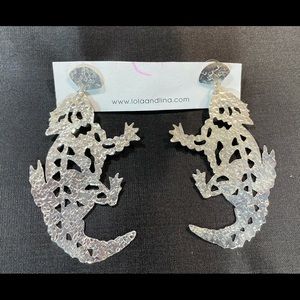 Lola+Lina salamander silver earrings, boho style